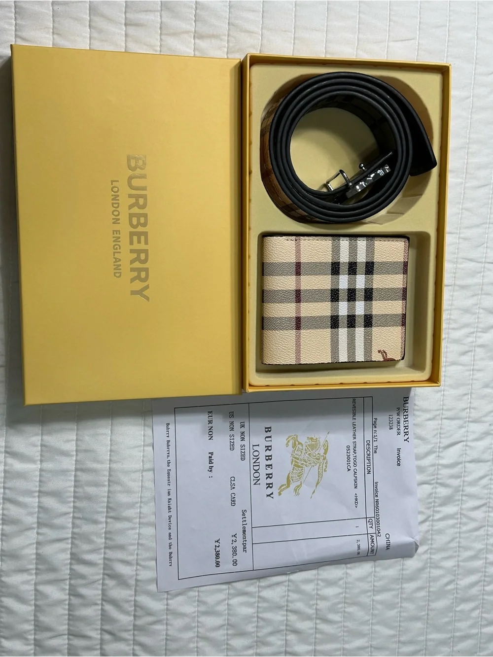 Burberry Belt And Wallet Set